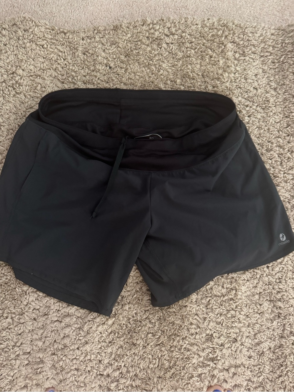 oiselle Black Women's Running Shorts with Drawstring